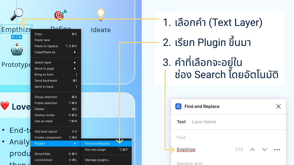 Interface แสดงวิธีประหยัดเวลาโดยไม่ต้องพิมพ์คำที่ต้องการค้นหาด้วยตัวเอง